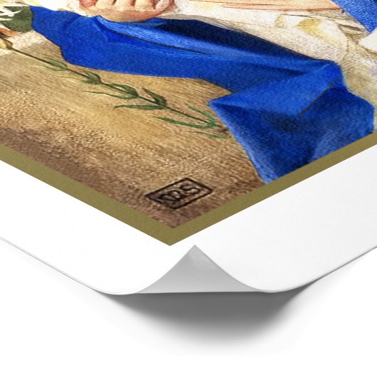 Madonna en kind. Fine Art-kerstcadeauafdrukken Poster (Hoek)