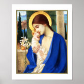 Madonna en kind. Fine Art-kerstcadeauafdrukken Poster (Voorkant)