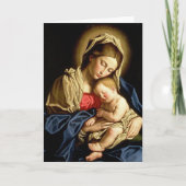 Madonna en kind gevouwen kerst Wenskaart Kaart (Voorkant)