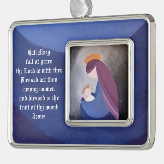 Madonna en kind horizontaal ingelijst Ornament (Links)