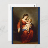 Madonna en kind in Glory ... Briefkaart (Voorkant / Achterkant)