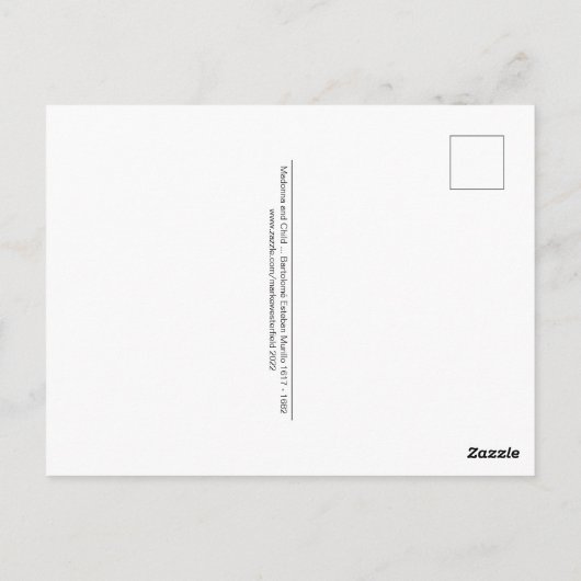 Madonna en kind in Glory ... Briefkaart (Achterkant)