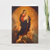 Madonna en kind in Glory ... kerstKaart Bedankkaart (Voorkant)