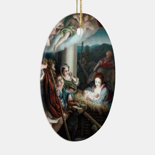 Madonna en kind in Manger Keramisch Ornament (Rechts)