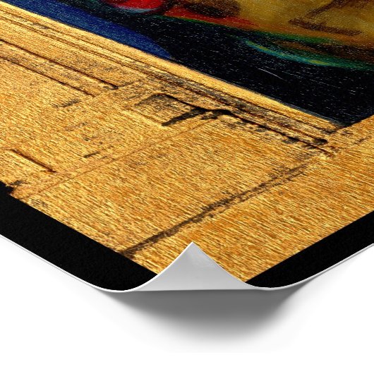 Madonna en kind in 's nachts afdrukken van gothisc poster (Hoek)