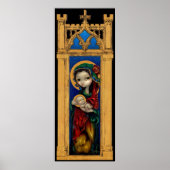 Madonna en kind in 's nachts afdrukken van gothisc poster (Voorkant)