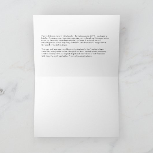 Madonna en Kind Kaart (Binnen)