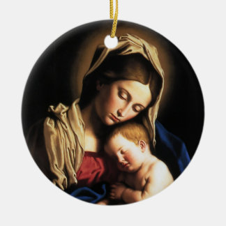 Madonna en kind keramisch ornament