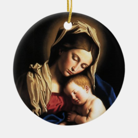 Madonna en kind keramisch ornament (Voorkant)