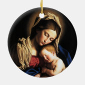 Madonna en kind keramisch ornament (Achterkant)