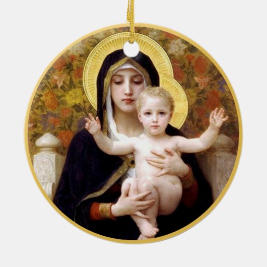 Madonna en kind keramisch ornament (Achterkant)