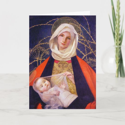 Madonna en kind kerstgroet feestdagen kaart (Voorkant)