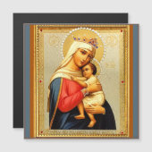 Madonna en Kind Kerstmis Magnetische Kaart (Voorkant / Achterkant)