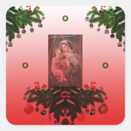 Madonna en Kind [Kerstmis] Vierkante Sticker