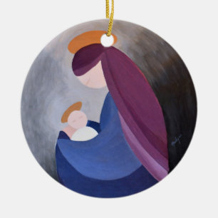 Madonna en kind - Lucas 2:11 Kerstversiering Keramisch Ornament