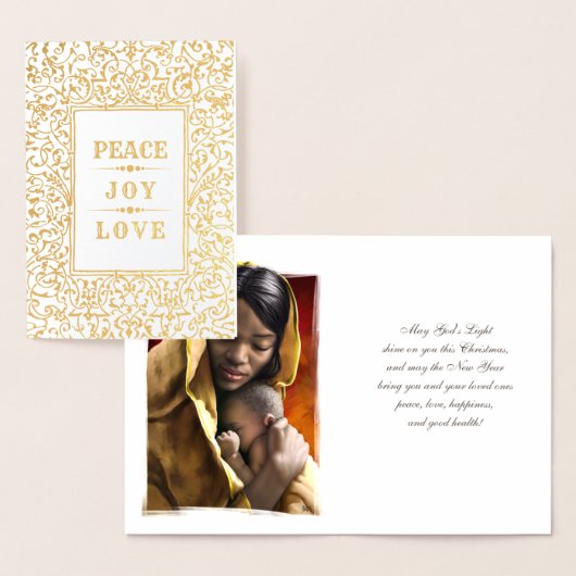 Madonna en kind luxe echte folie kerstkaarten folie kaarten (Display)