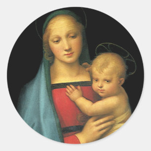 Madonna en kind, Madonna del Granduca van Raphael Ronde Sticker