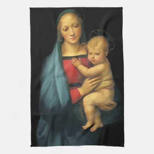 Madonna en Kind, Madonna del Granduca van Raphael Theedoek (Verticaal)