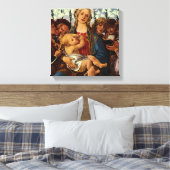 Madonna en kind met acht Angels van Botticelli Canvas Afdruk (Insitu (Slaapkamer))
