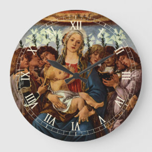 Madonna en kind met acht Angels van Botticelli Grote Klok