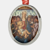 Madonna en kind met acht Angels van Botticelli Metalen Ornament (Links)