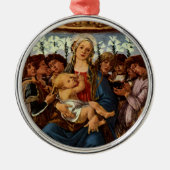 Madonna en kind met acht Angels van Botticelli Metalen Ornament (Voorkant)