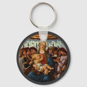 Madonna en kind met acht Angels van Botticelli Sleutelhanger