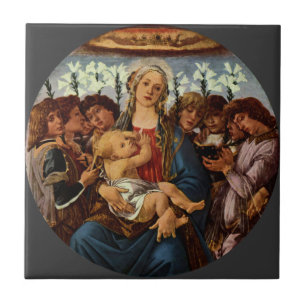 Madonna en kind met acht Angels van Botticelli Tegeltje