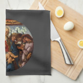 Madonna en kind met acht Angels van Botticelli Theedoek (Quarter Fold)