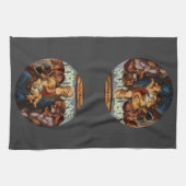 Madonna en kind met acht Angels van Botticelli Theedoek (Horizontaal)