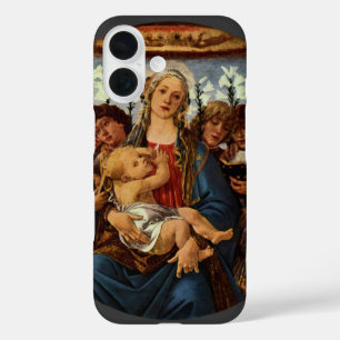 Madonna en kind met acht engelen van Botticelli iPhone 16 Hoesje