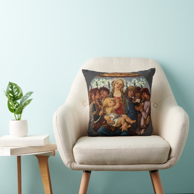 Madonna en Kind met acht engelen van Botticelli Kussen (Stoel)