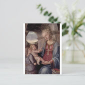Madonna en kind met Angel van Fra Lippo Lippi Briefkaart (Staand voorkant)