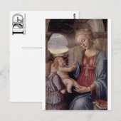 Madonna en kind met Angel van Fra Lippo Lippi Briefkaart (Voorkant / Achterkant)