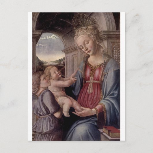 Madonna en kind met Angel van Fra Lippo Lippi Briefkaart (Voorkant)