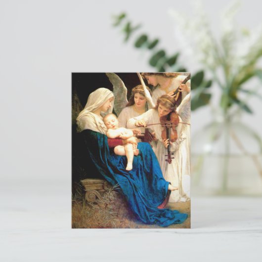 Madonna en kind met Angels KerstBriefkaart Briefkaart (Staand voorkant)