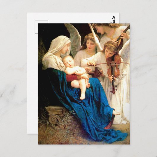 Madonna en kind met Angels KerstBriefkaart Briefkaart (Voorkant / Achterkant)