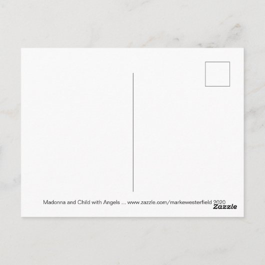 Madonna en kind met Angels KerstBriefkaart Briefkaart (Achterkant)
