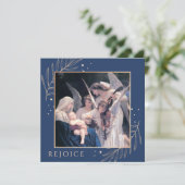 Madonna en kind met Angels Sacred Feestdagenkaart (Staand voorkant)