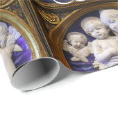 MADONNA EN KIND MET BLAUWE PARELTJES KERSTVREUGDE CADEAUPAPIER (Rol Hoek)