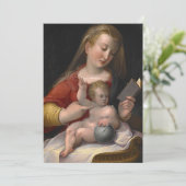 Madonna en kind met boek - Kerstmis Kaart (Staand voorkant)