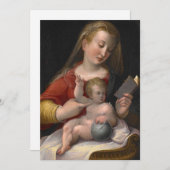 Madonna en kind met boek - Kerstmis Kaart (Voorkant / Achterkant)