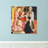 Madonna en kind met de donor canvas afdruk (Insitu (Houten vloer))