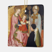 Madonna en kind met de donor keramisch ornament (Links)