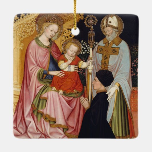 Madonna en kind met de donor keramisch ornament (Achterkant)