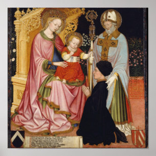 Madonna en kind met de donor poster