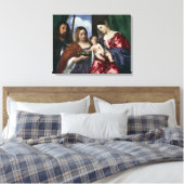 Madonna en kind met de H. Dorothea en Joris Canvas Afdruk (Insitu (Slaapkamer))
