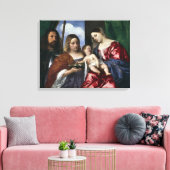 Madonna en kind met de H. Dorothea en Joris Canvas Afdruk (Insitu (Woonkamer))
