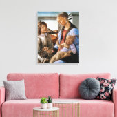 Madonna en kind met engel - Botticelli - c1470 Canvas Afdruk (Insitu (Woonkamer))