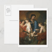 Madonna en kind met engelen briefkaart (Voorkant / Achterkant)